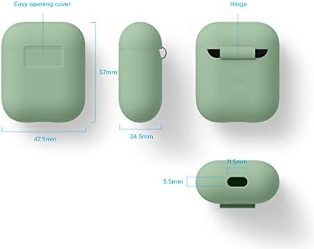 מארז AirPods של Elago Premium Silicone המיועד ל- Apple AirPods 1 ו- 2 [LED קדמי גלוי] [ירוק פסטל]